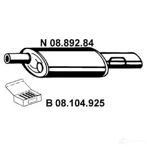 Задний глушитель EBERSPACHER 8KVGW P 83088 0889284 4030813011784
