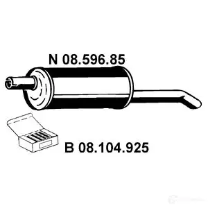 Задний глушитель EBERSPACHER 0859685 4030813038835 82960 1ELHA B