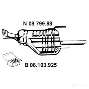 Задний глушитель EBERSPACHER 0879988 4030813079227 83051 VV O96A