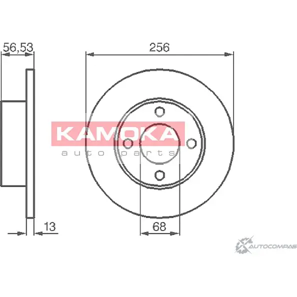 Тормозной диск KAMOKA 1653664 WGFSW87 7TCB J9 103636 изображение 0