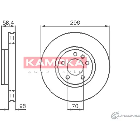 Тормозной диск KAMOKA 103660 0EYHW7K 1653669 7PVG2 T7 изображение 0