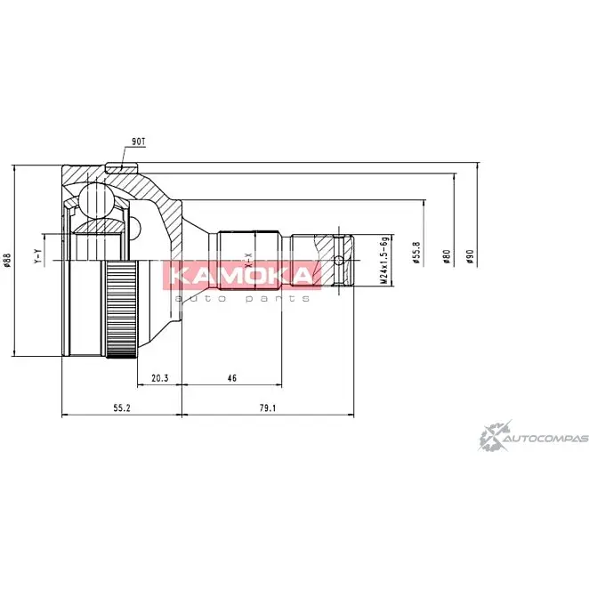 Шрус граната KAMOKA 1657139 1T QAUHF 6480 QJW95O