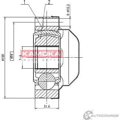 Шрус граната KAMOKA 1657354 L1QUD1G 8713 O 1E9D3V