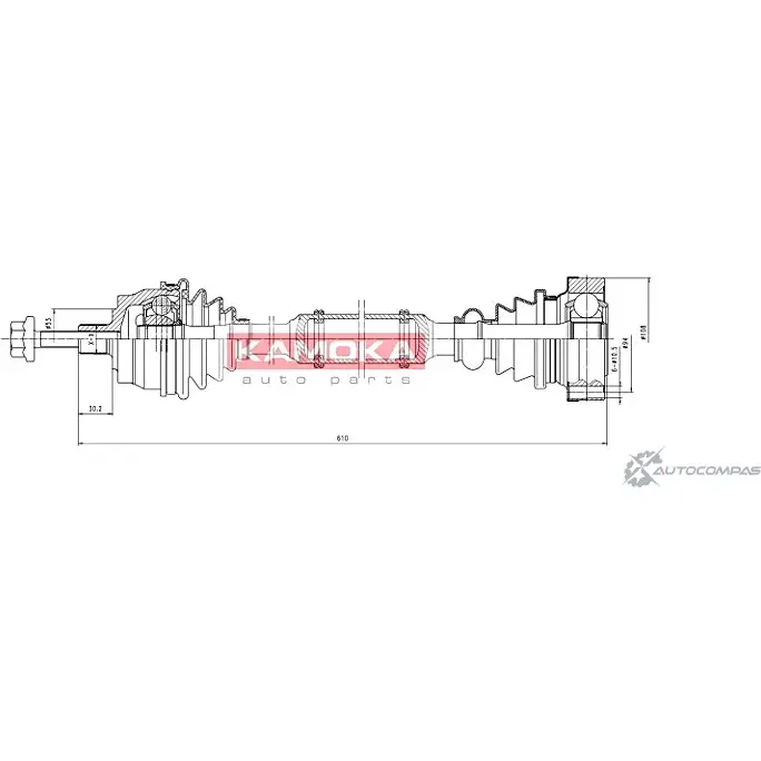 Приводной вал KAMOKA 1662166 MC0DLQE RYG7P M VW1138930