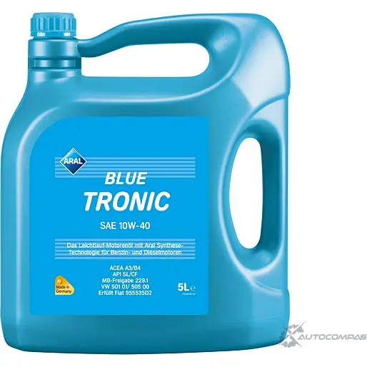 Моторное масло полусинтетическое BlueTronic SAE 10W-40, 5 л ARAL 20485 MI TNFUG 1436794792 изображение 0