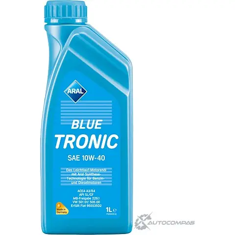 Моторное масло полусинтетическое BlueTronic SAE 10W-40, 1 л ARAL T UM3C 1436794788 20488 изображение 0