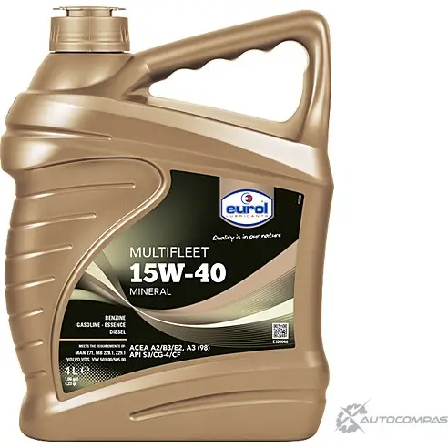 Моторное масло минеральное Multifleet 15W-40, 4 л EUROL 1 3HVU 2818917 E1000464L