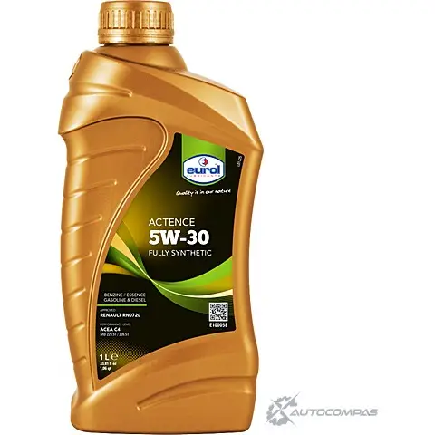 Моторное масло синтетическое Actence 5W-30 long-life ACEA C4, 1 л EUROL 4A5 JN 2818950 E1000581L изображение 0