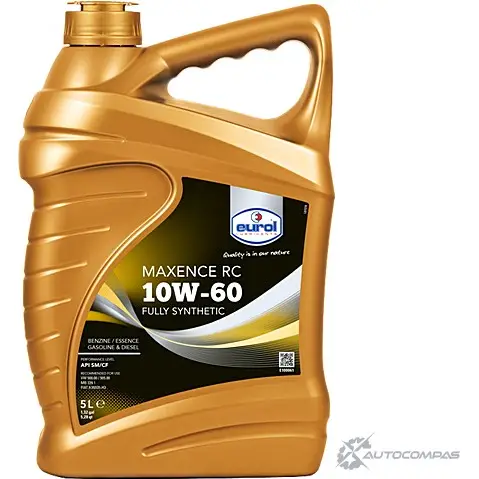 Моторное масло синтетическое Maxence RC 10W-60 API SM/CF, 5 л EUROL 2818992 B852 5 E1000615L изображение 0