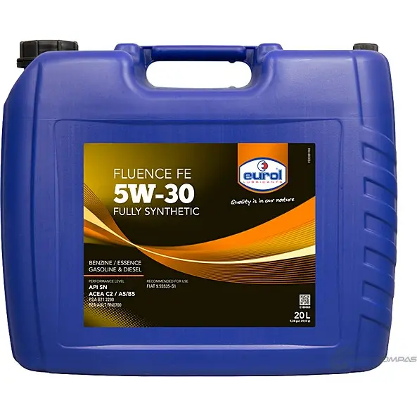 Моторное масло синтетическое FLUENCE FE 5W-30, 20 л EUROL 1436795032 62 B8Z E10006920L изображение 0