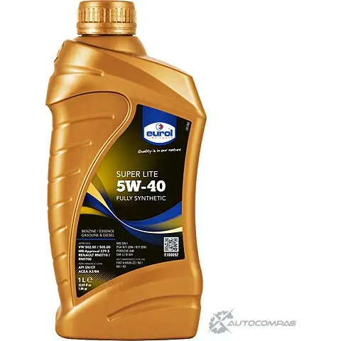 Моторное масло синтетическое Super Lite 5W-40 API SN/CF, 1 л EUROL E1000921L D S0IBVH 2819245 изображение 0