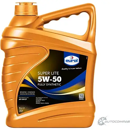 Моторное масло синтетическое Super Lite 5W-50, 5 л EUROL UNVX ZED 1436795064 E1000935L изображение 0