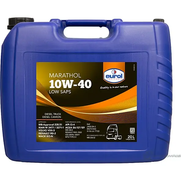 Моторное масло синтетическое Marathol 10W-40, 20 л EUROL 3SMS U E10011920L 1436795106