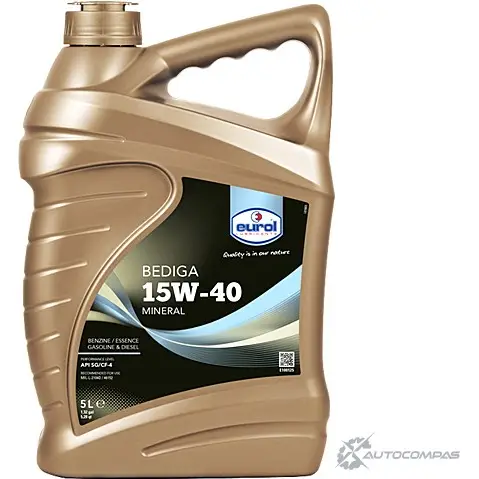 Моторное масло минеральное Bediga 15W-40, 4 л EUROL E1001254L 1436795119 0U 2CW