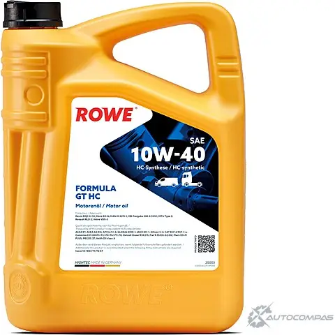 Моторное масло синтетическое HIGHTEC FORMULA GT SAE 10W-40 HC, 5 л ROWE 20003005099 S51 83LC 1436796110 изображение 0