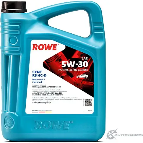 Моторное масло синтетическое HIGHTEC SYNT RS HC-D SAE 5W-30, 4 л ROWE OGW U085 20060004099 1436796649 изображение 0