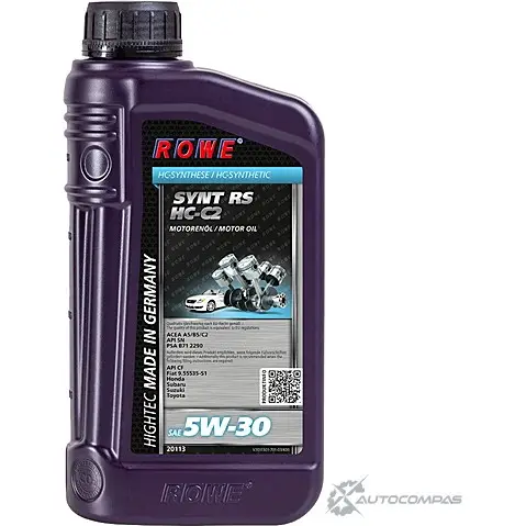 Моторное масло синтетическое HIGHTEC SYNT RS SAE 5W-30 HC-C2, 1 л ROWE 14TC W 20113001003 1436796685
