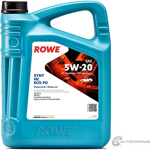 Моторное масло синтетическое HIGHTEC SYNT HC ECO-FO SAE 5W-20, 20 л ROWE 1436796578 20206020099 B8CH5P R