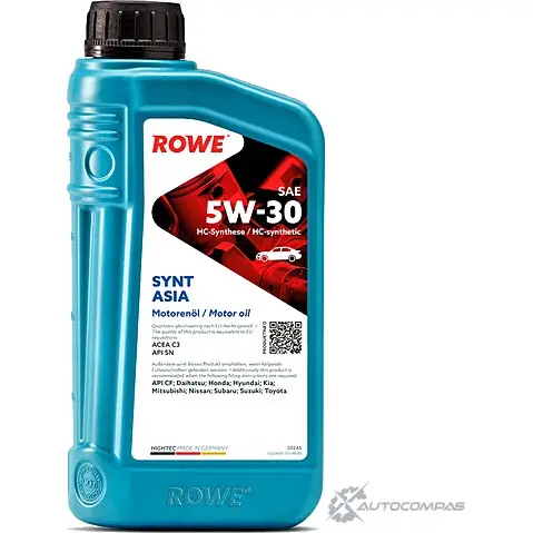 Моторное масло синтетическое HIGHTEC SYNT ASIA SAE 5W-30, 1 л ROWE 1436796569 PBOJC JY 20245001099 изображение 0