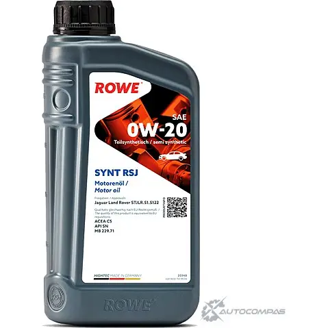 Моторное масло полусинтетическое HIGHTEC SYNT RSJ SAE 0W-20, 1 л ROWE 1436796733 K3 CG7 20348001099