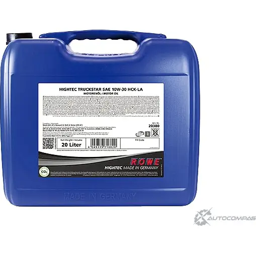 Моторное масло полусинтетическое HIGHTEC TRUCKSTAR SAE 10W-30 HCK-LA, 20 л ROWE ZG FA5K 20380020099 1436796852