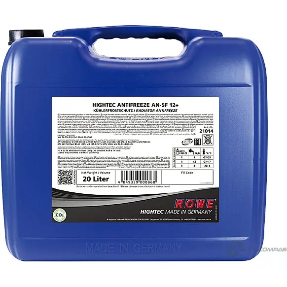 Антифриз концентрат HIGHTEC ANTIFREEZE AN-SF 12+, 20 л ROWE 2ASX2X 21014020003 1436795969 R4ZN O