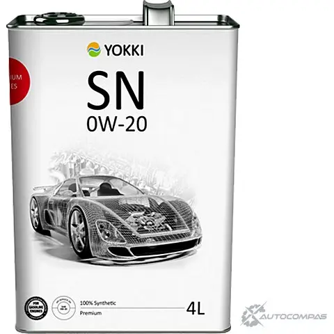 Моторное масло синтетическое YOKKI SAE 0W-20 Premium, 4 л YOKKI YAC101004S 1436797049 CI 6HLP7 изображение 0
