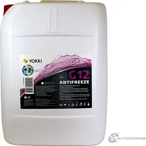 Антифриз готовый, красный -40 YOKKI RED G12, 20 кг YOKKI 1436797142 YLL200020 FM00M 3 OIMC