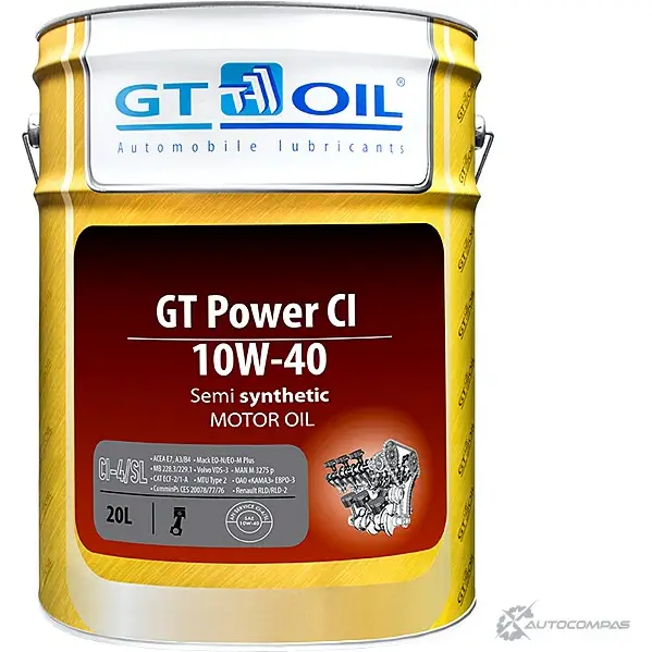 Моторное масло полусинтетическое GT OIL Power CI 10W-40, 20 л GT OIL 8809059407073 AML H9 1436797242 изображение 0