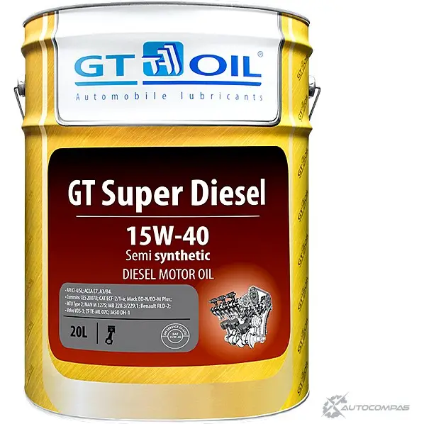 Моторное масло полусинтетическое GT OIL Super Diesel 15W-40, 20 л GT OIL M PK5S68 1436797245 8809059407080 изображение 0