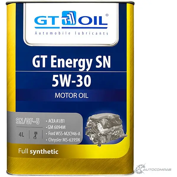 Моторное масло синтетическое GT OIL Energy SN 5W-30, 4 л GT OIL 8809059407257 HA1 QCP 1436797289 изображение 0