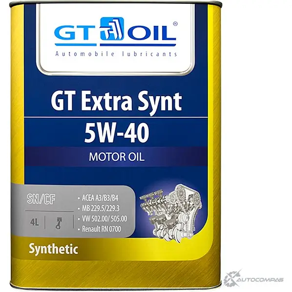 Моторное масло синтетическое GT Extra Synt 5W-40, 4 л GT OIL 1436797293 8809059407417 RLJW 2 изображение 0