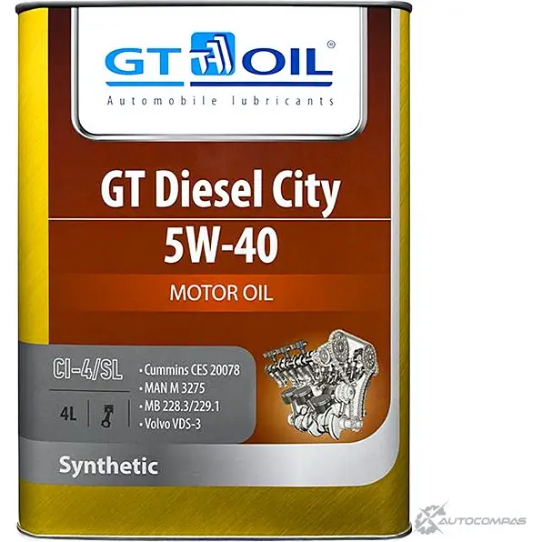 Моторное масло синтетическое GT OIL Diesel City 5W-40, 4 л GT OIL 0 FEOTCV 1436797282 8809059408001 изображение 0