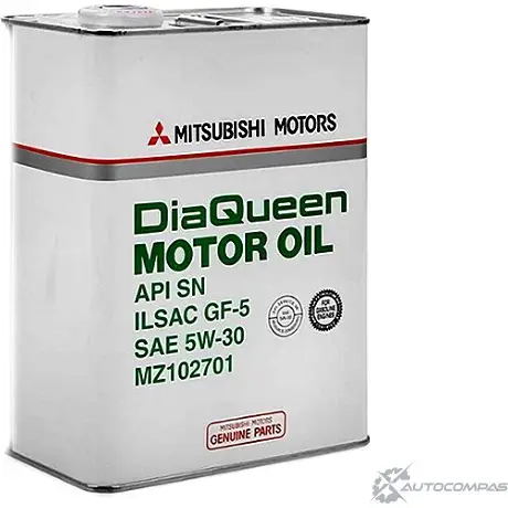 Моторное масло синтетическое DiaQueen API SN SAE 5W-30, 4 л MITSUBISHI 1436784707 MZ102701 VM6N6Q B изображение 0