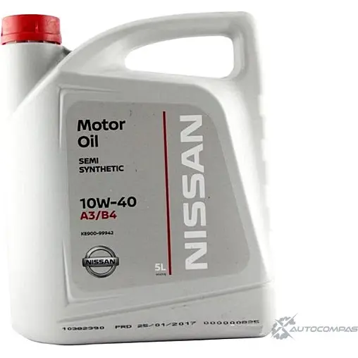 Моторное масло полусинтетическое Motor Oil API SL/CF SAE 10W-40, 5 л NISSAN/INFINITI 43746583 2I8D 7N KE90099942R изображение 0