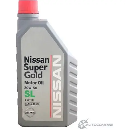 Моторное масло синтетическое Super Gold API SL SAE 20W-50, 1 л NISSAN/INFINITI 1436797374 VPS 59 KLAL620501 изображение 0