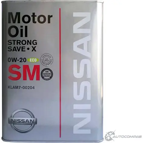 Моторное масло полусинтетическое Strong Save-X API SM SAE 0W-20, 4 л NISSAN/INFINITI 43745727 1 PTJFA KLAM700204 изображение 0