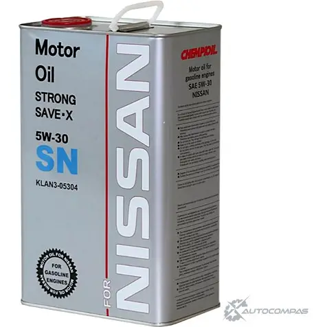 Моторное масло полусинтетическое Strong Save-X API SN SAE 5W-30, 4 л NISSAN/INFINITI KLAN305304 9 FK5Q 1436785070 изображение 0
