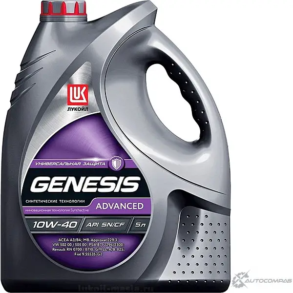 Моторное масло полусинтетическое ЛУКОЙЛ GENESIS ADVANCED 10W-40, 5 л LUKOIL 1632651 J2AIOP R 1436797430