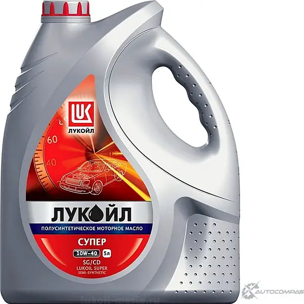 Моторное масло полусинтетическое ЛУКОЙЛ СУПЕР 10W-40, API SG/CD, 5 л LUKOIL 1436797453 19193 6H5 T055 изображение 0