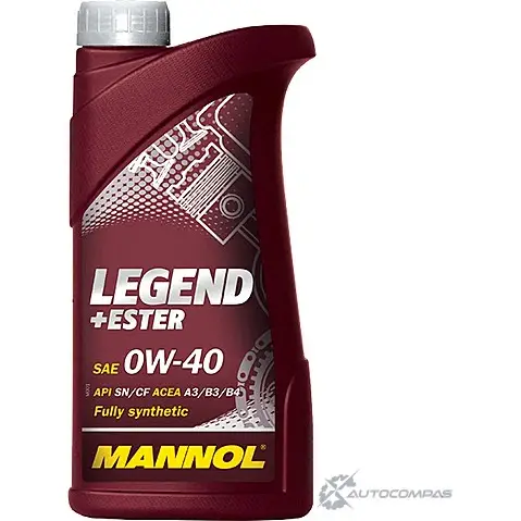 Моторное масло синтетическое Legend+Ester 0W-40 API SN-CH-4, 1 л MANNOL 1000 0P49 1W 1436798797 изображение 0