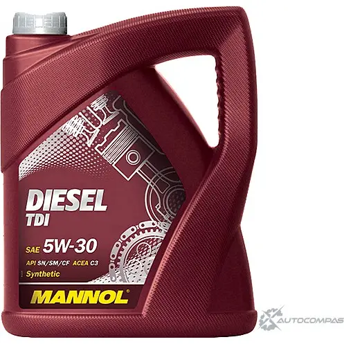 Моторное масло синтетическое Diesel TDI 5W-30 API SN-SM-CF, 5 л MANNOL 52L1V Z 1436798326 10010300500 изображение 0