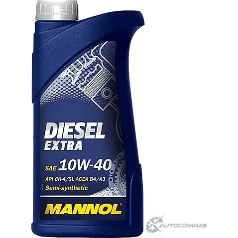 Моторное масло полусинтетическое Diesel Extra 10W-40 API CH-4-SL, 1 л MANNOL 1436798124 K1 4PTS 10115600100