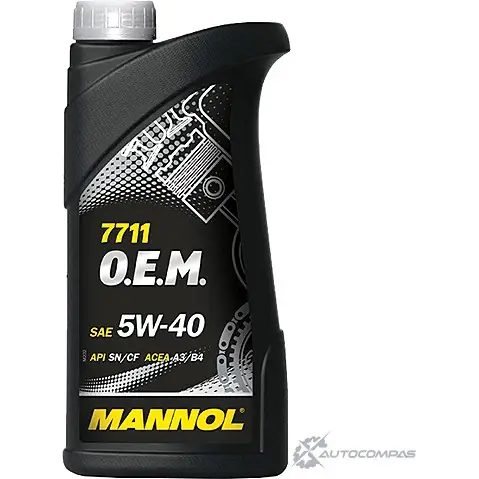 Моторное масло синтетическое 7711 O.E.M. 5W-40 API SN, 1 л MANNOL 1436798419 ET61 JCJ 10149100100 изображение 0