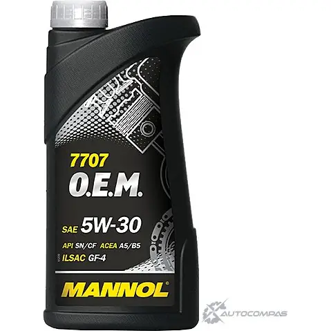 Моторное масло синтетическое 7707 O.E.M. 5W-30 API SN, 1 л MANNOL 10152100000 1436798358 HS B4GZ