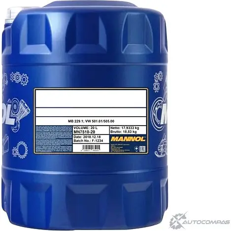 Моторное масло полусинтетическое FAVORIT 15W-50, 20 л MANNOL 1436798535 5UVIC 1 1190