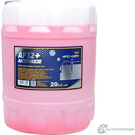 Антифриз готовый к использованию красный G12+ AF12+ -40°C Antifreeze (Longlife), 20 л MANNOL 2055 42 ZZ3 1436798601 H26OJDP