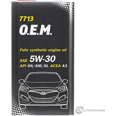 Моторное масло синтетическое 7713 O.E.M. 5W-30 API SN-SM-SL, 4 л MANNOL 2MN00348000 1436798343 FTJ 70T