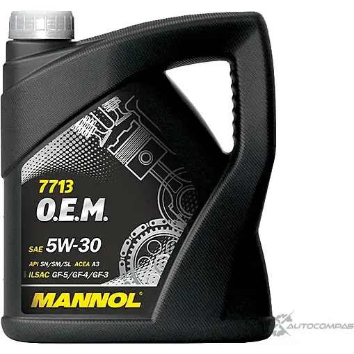 Моторное масло синтетическое 7713 O.E.M. 5W-30 API SN-SM-SL, 4 л MANNOL BL 1PM 40148500400 1436798344