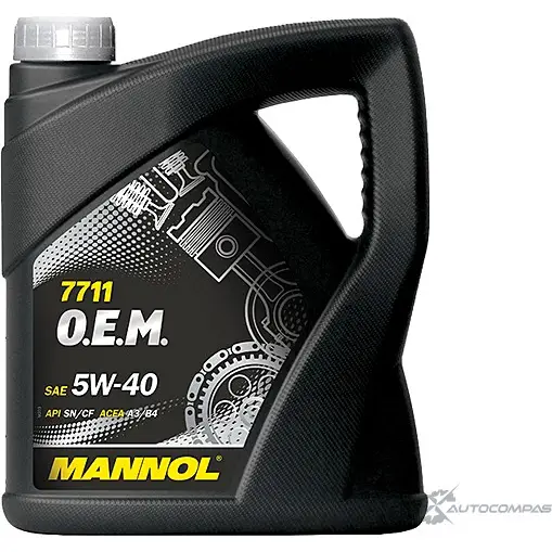 Моторное масло синтетическое 7711 O.E.M. 5W-40 API SN, 4 л MANNOL 1436798421 40149200400 NW5 VK4R изображение 0